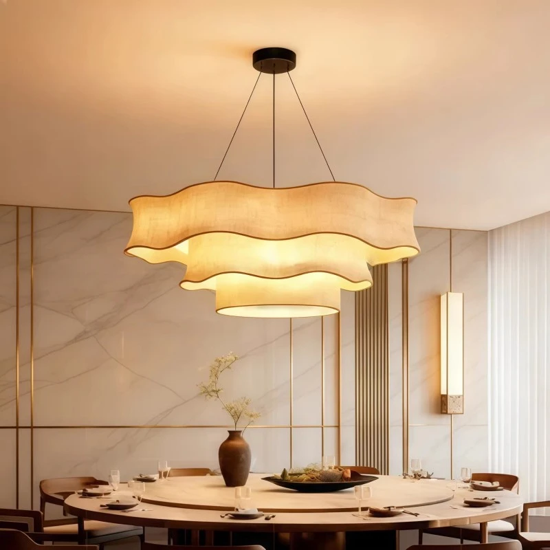 Chinese-Style Fabric LED Pendant Light for Home Decor New Design for Bedroom Dining Room Hotel Living