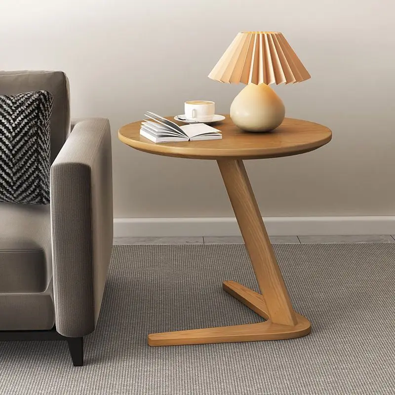 

High-End Solid Wood Ins Mini Side Table: Movable Bedside Shelf, Small Corner Table for Living Room
