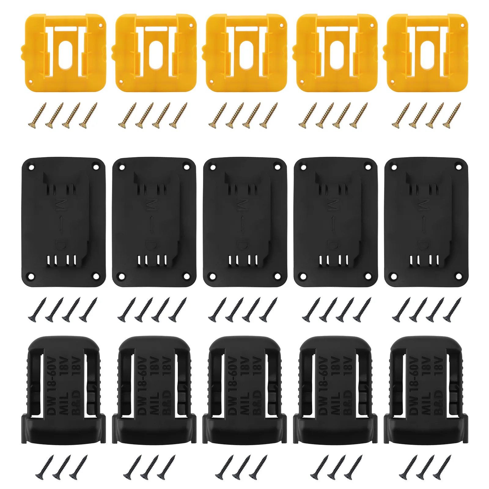 

15pcs/set Drill Tool Battery Holder Wall Mount Hanger Kit for Dewalt 20V Drill Battery Storage Dock Rack Shelf Bracket