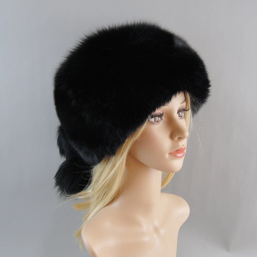 2024 Real Fur 100% Fox Skin Russian Businessmen Pilot Bombers Full Mao Women hat Ushanka Winter Ear Guard Hat Raccoon Fur Cap