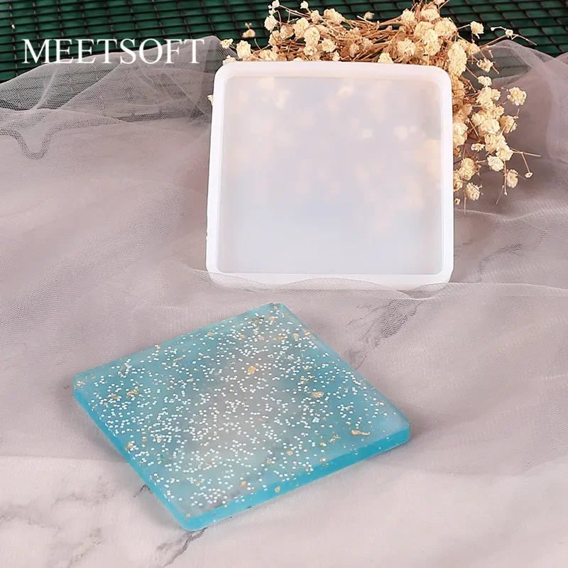 MEETSOFT 5.9-19cm Square Epoxy Resin Silicone Molds of DIY Handmade Making Findings Jewelry Accessory Coaster Decoration Tools