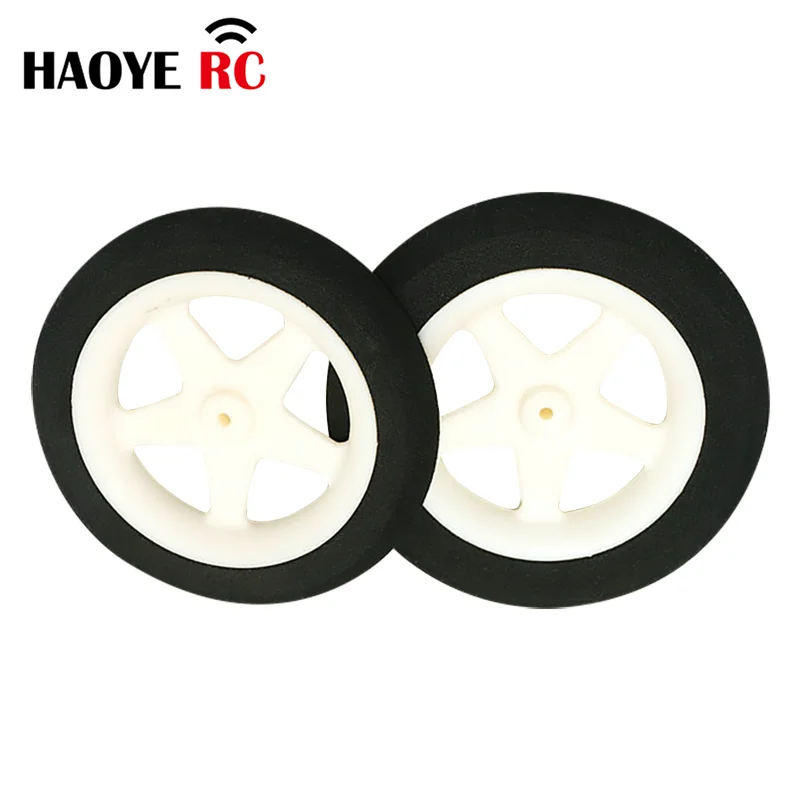 HY 2Pcs Dia 55mm/60mm/76mm Landing Gear Light Foam Sponge Wheels 5 Spoke Miniature Tire for RC Aircraft Model Replacement Parts