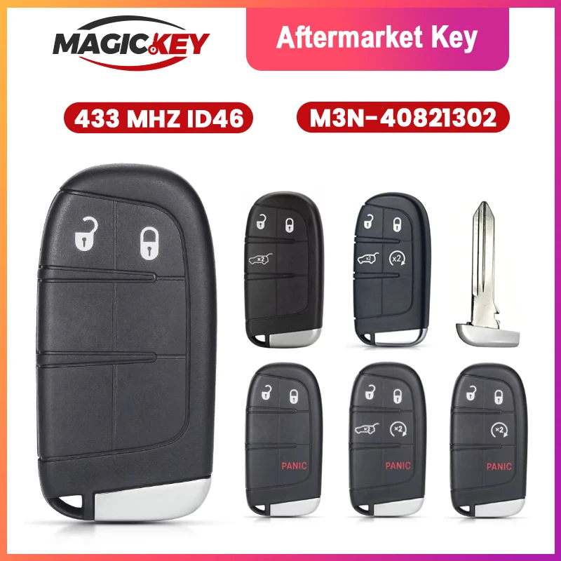 

ID46 PCF7953 433MHz Proximity Car Remote Control Key For Jeep Grand Cherokee Dodge Journey Challenge SRT Hellcat Chrysler 300