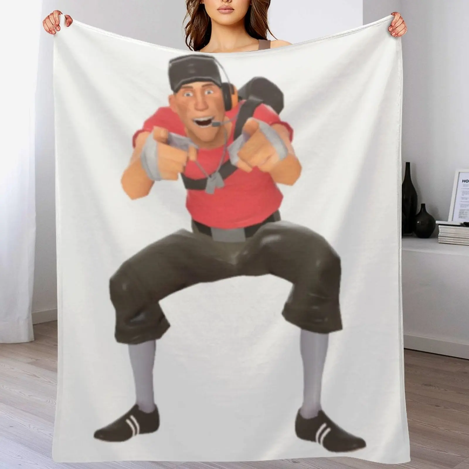 tf2 scout laugh Throw Blanket Furry anime Luxury Designer Soft Big Blankets