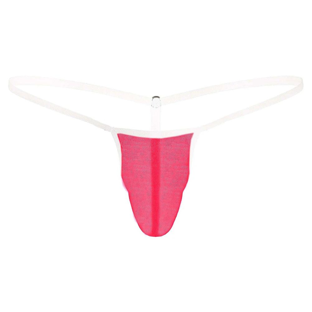 

1pc Men's Briefs Thongs Sexy Low Waist Jockstrap Pouch Panties Underwear Lingerie See Through Man T-Back G-Strings