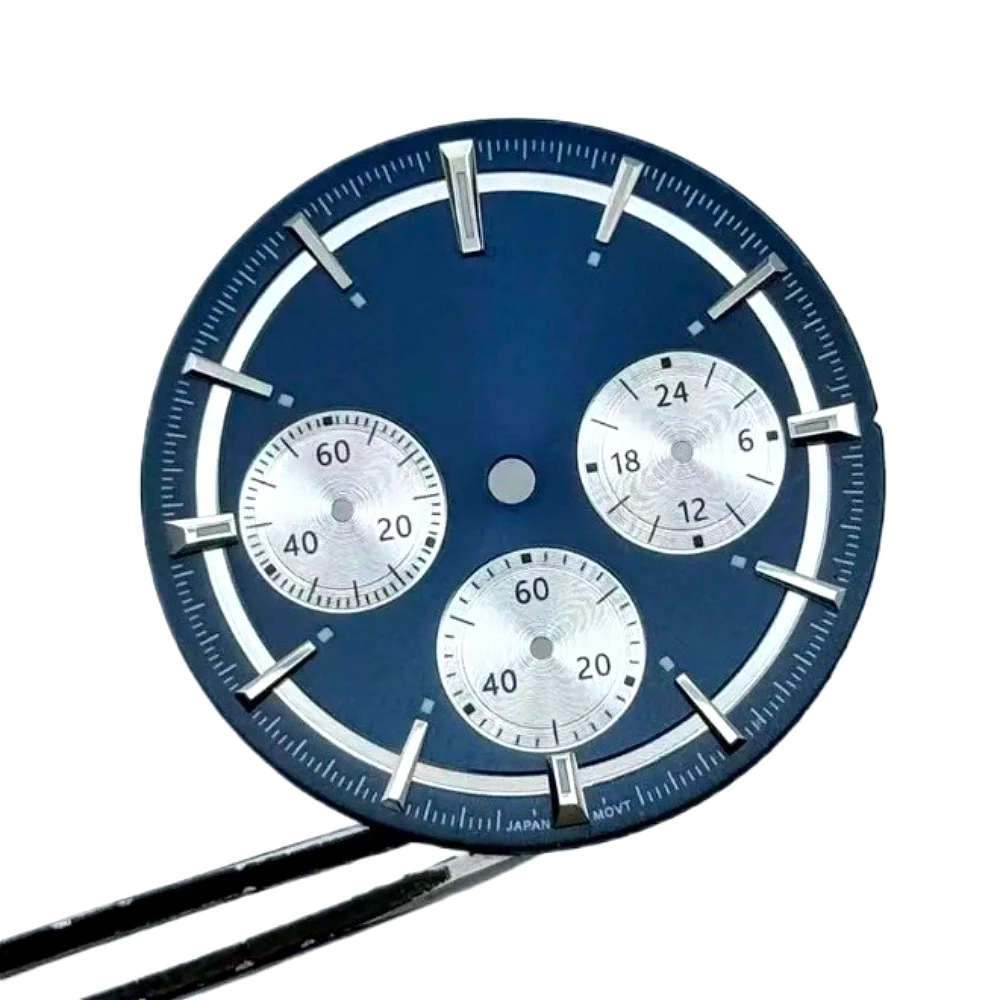

29.5mm/32.5mm Dials Sunburst Watch Dial for VK63 Quartz Movement Green Lume Mod Parts Case No logo