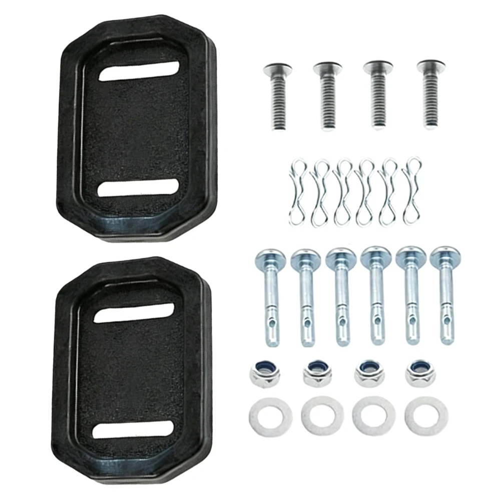 

2 Sets Black Plastic Skid Shoes 731-06439 With Hardware For Snow Blower Slide Shoe Replacement Parts Power Equipment