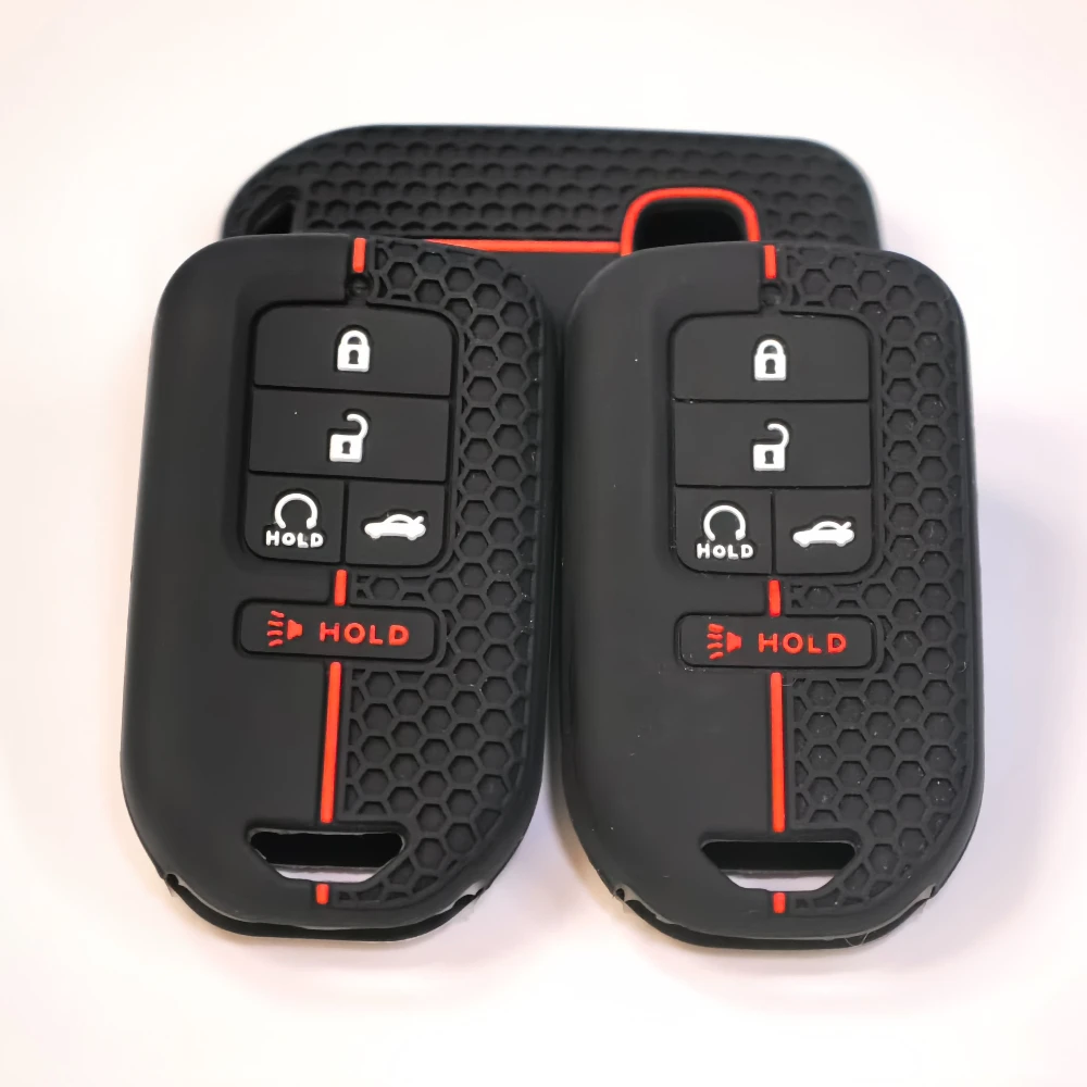 Funda de silicona de alta calidad con 5 botones para llave inteligente sin llave de coche para Honda Civic Accord Pilot CRV 2015 2016 2017 2018