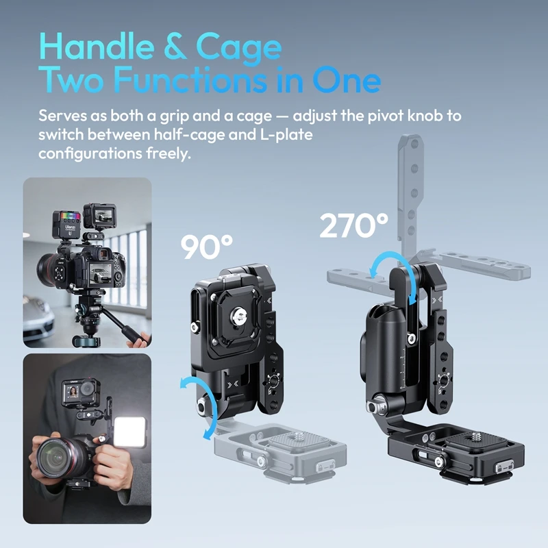 Ulanzi XJ01 Uka Universal Foldable Camera Cage 2-in-1 Handle Cage for Camera Tripod Gimbal Phone Clamp Mutifuntion Livestreaming