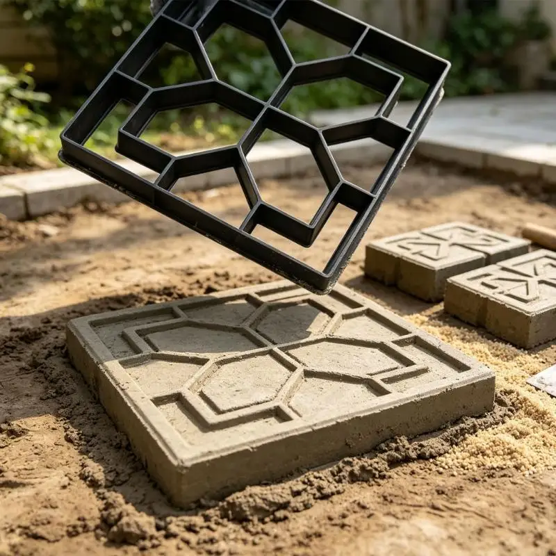 Concrete Paver Form Polypropylene Square Layout Frame for Manual DIY Outdoor Paving, Garden Route Brick Casting and Yard B03E