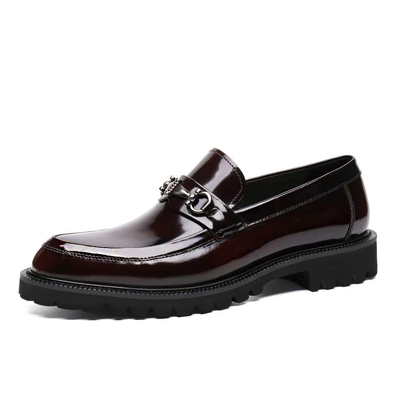 Men\'s Dress Leather Shoes Horse Street Buckle High Quality Men\'s Oxford Shoes Wedding Party Office Formal Shoe Large Size 38-48