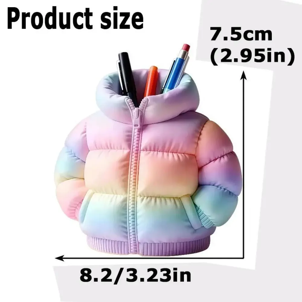 Cute Down Jacket Shaped Pen Holder 3D Printed Cup Coaster Desktop Stationery Desk Organizer For Home Office Classroom Decor gallery 5