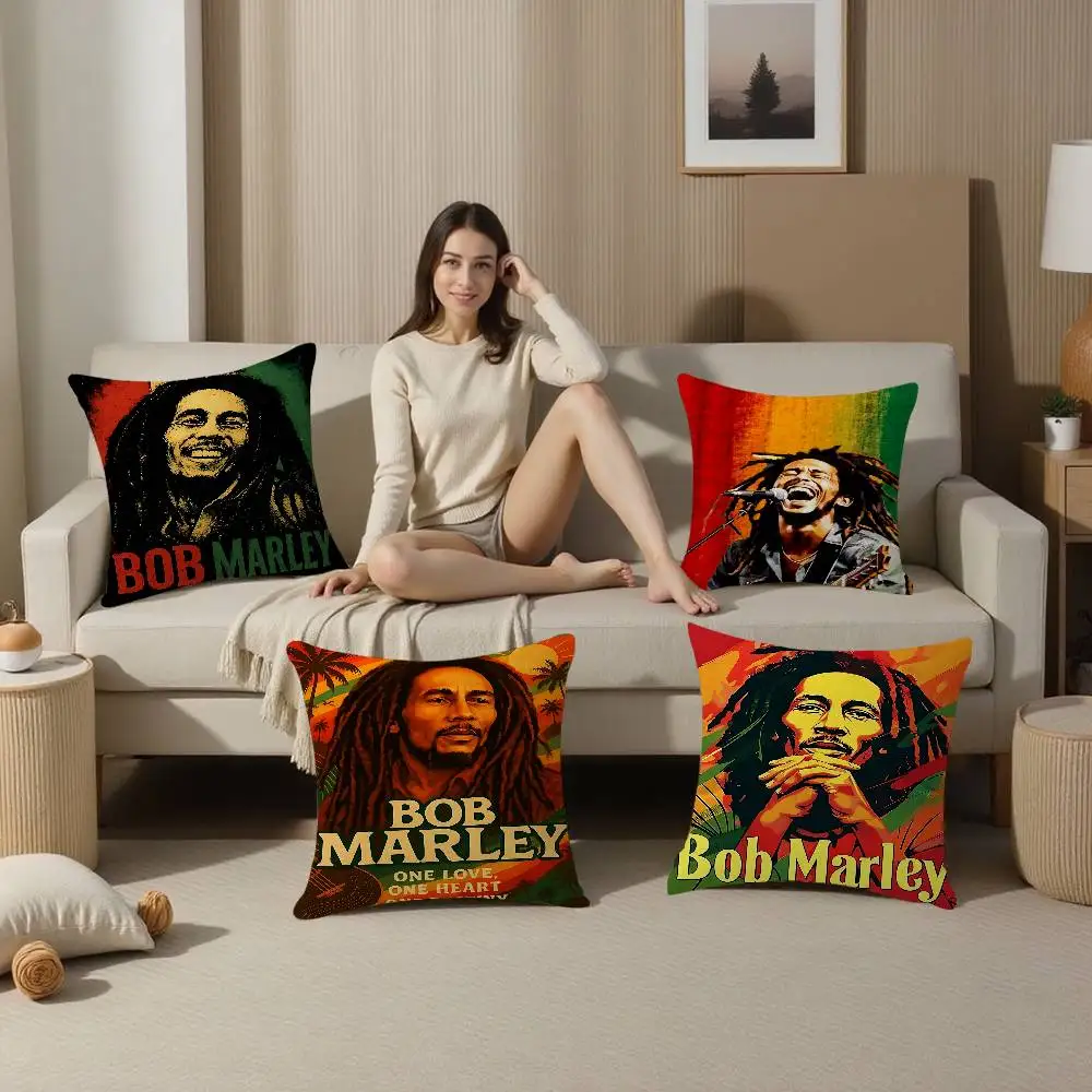 Bob Marley Rasta Lion Maple Design Cushion Cover Happy Autumn Harvest decor Holiday Decorati Pillow Cover