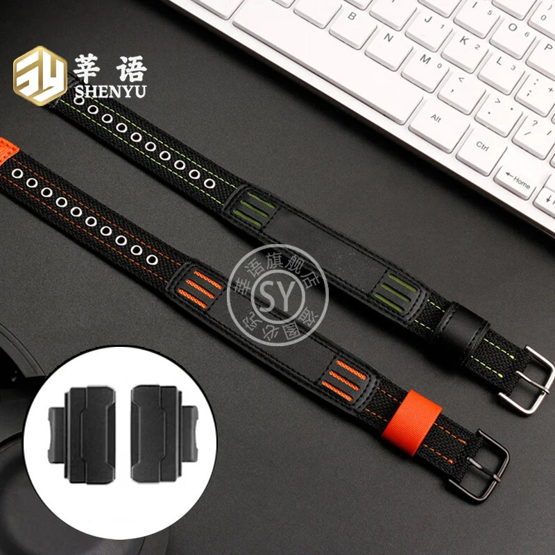Shenyu несегментированный ремешок для Casio G-SHOCK/700 DW5600 PRW3100/6000/6100Y GA-100/250/510 нейлоновый Холщовый кожаный ремешок для часов
