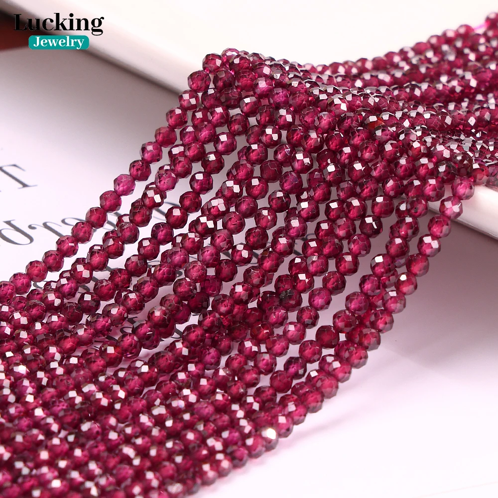 

A+ Natural Red Garnet Faceted Beads For Jewelry Making Bracelet Necklace Accessories 15''