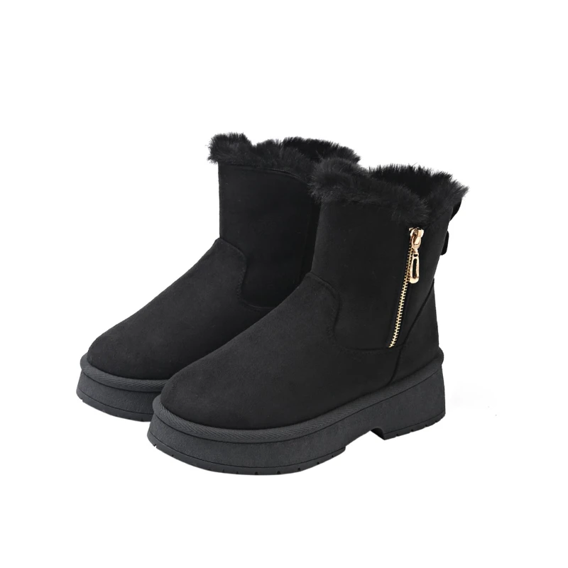 

2026 женские зимние ботинки с глубоким вырезом, удобная теплая хлопковая обувь, женские зимние нескользящие уличные ботинки на платформе, Zapatos De Mujer 41