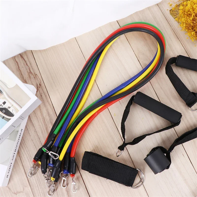 11Pcs/Set Pull Rope TPE Resistance Bands Przenośny sprzęt fitness Elastyczna opaska do ćwiczeń Pasek na kostkę Ekspander klatki piersiowej Ćwiczenia