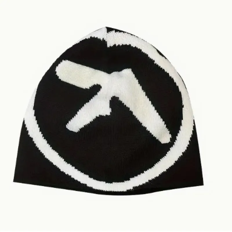 Hip Hop Jacquard Y2K Beanie Classic Black & White Color Block Knit Hats Warm Beanies Elastic Skull Cap For Women Men