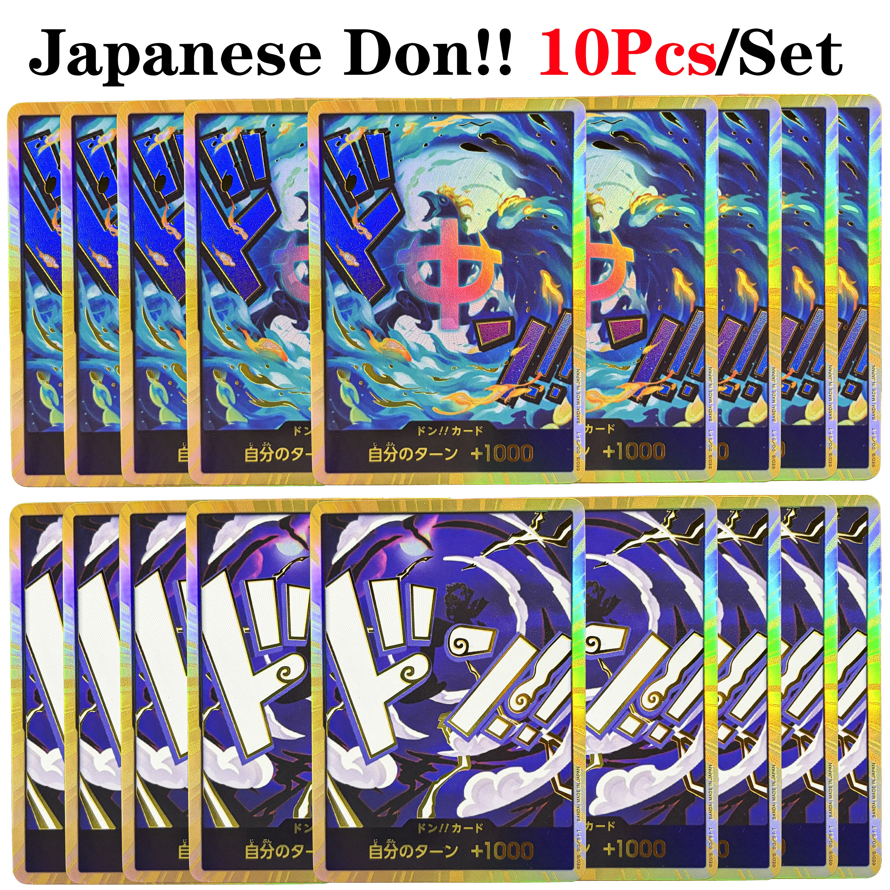 

10Pcs/Set Japanese One Piece OPCG DON!! Cards Championship&Film Red Series Holographic Gold Foil Collectible Trading Proxy Cards