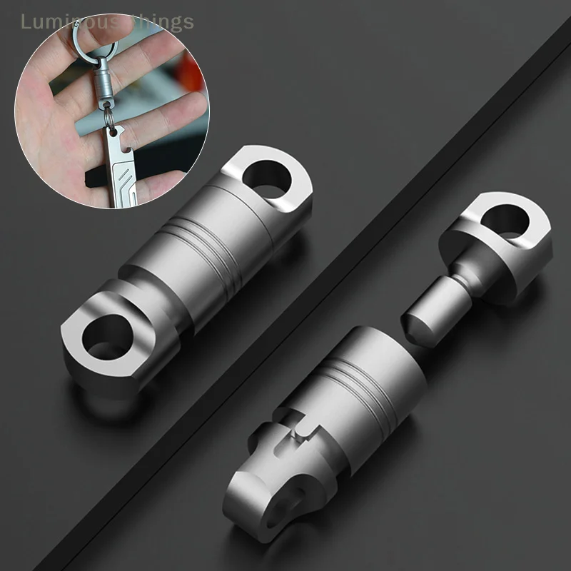 LLavero de aleación de titanio EDC para hombre, Herramienta de bolsillo ultraduradera con hebilla giratoria, cinturón de cintura compacto, perfecto para O, 1 ud.