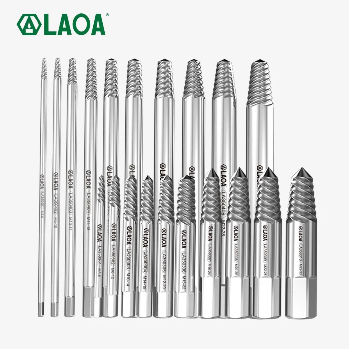 LAOA Damaged Screw Extractor Kit Professional Remover Tool Set For Broken Bolts Nuts And Studs With Easy Out Drill Bits