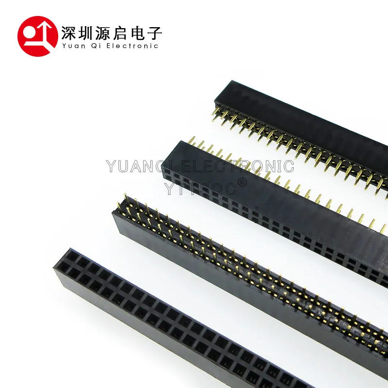 20pcs 10 pairs 2.54 Double Row Male and Female 2.54 Pin Header PCB JST Connector Strip for Arduino Black 2/3/4/5/6/7/8/9/10-40P