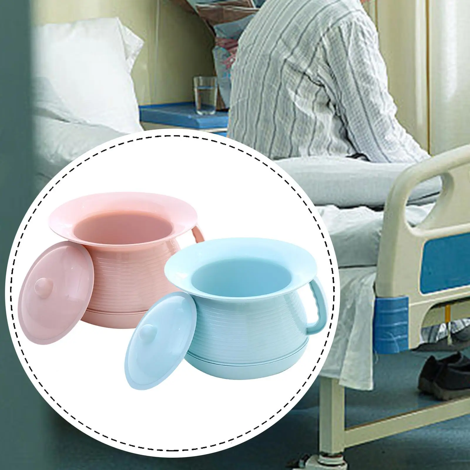 Spittoon Urinal with Lid with Lift Handle Lightweight Bedside Commode Bucket Portable Toilet Children Spittoon for Household