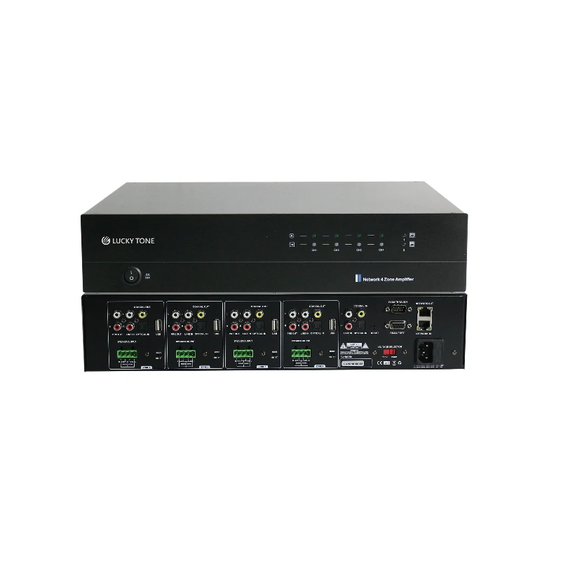 Amplificador de Audio Inalámbrico WIFI AMP de 4 Zonas 8*50W, Amplificador Inteligente Multi-Habitación, Amplificadores de Audio Profesionales