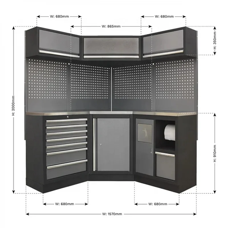 custom.Heavy Duty Corner Garage Cabinet Workbench
