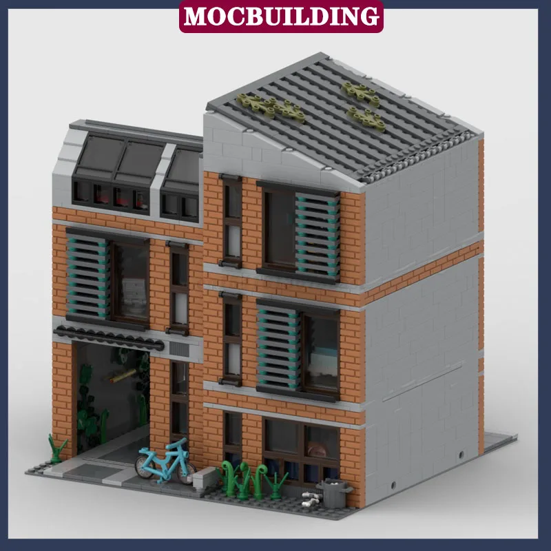 MOC City Modern Penthouse Model Assembly Building Blocks Kitchen Shop Apartment Collection Series Toy Gifts