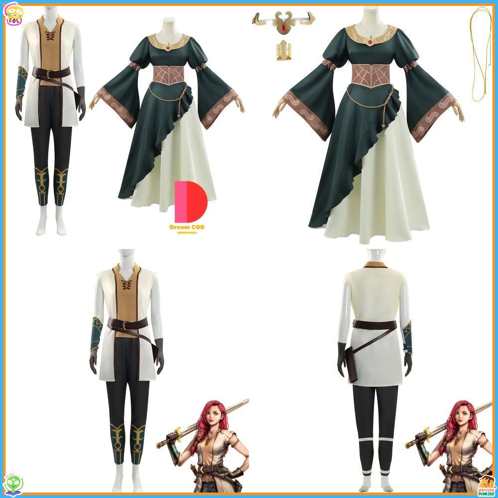 

Popular Anime Character Cosplay Costume Hera Green Dress Set Fashion Role Play Women Comic Convention Halloween Party Outfit