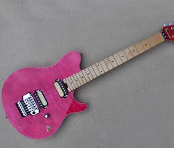 6 Strings Pink Electric Guitar with Tremolo Bridge,Maple Fretboard,Humbuckers Pickups