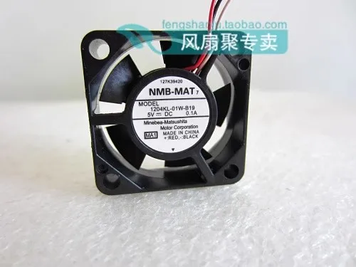 Free shipping, brand new original NMB-MAT 1204KL-01W-B19 3CM3010 5V0.1A miniature cooling fan