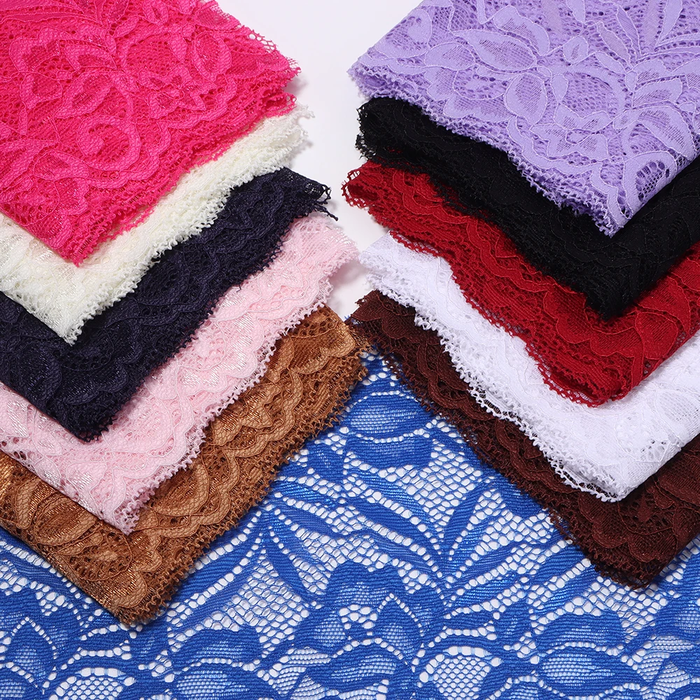 1,5 Yards 15 cm Buntes, elastisches, dehnbares Spitzenband mit hohlem Blumenmuster, Spitzenbesatz zum Nähen von Brautkleidern und DIY-Kopfschmuck – Detail 7