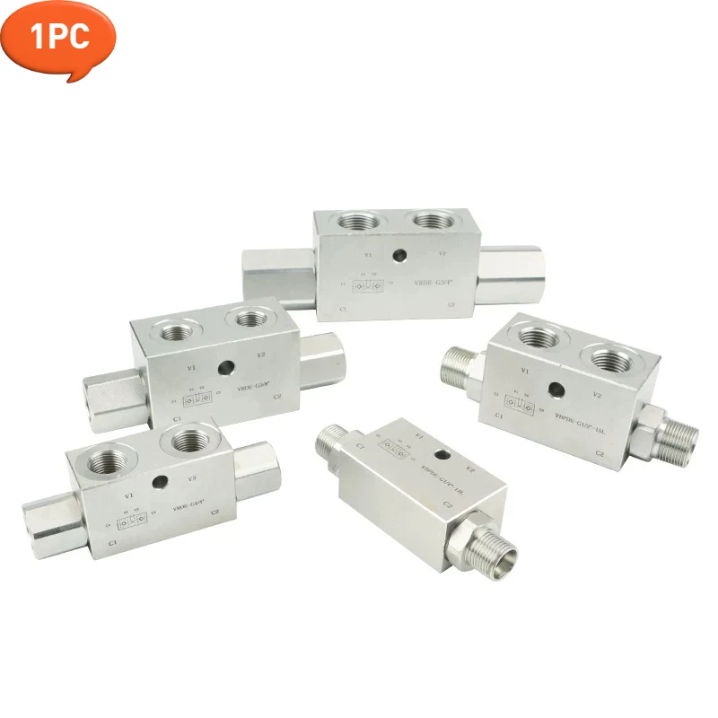 One-Way Hydraulic Lock Valve, Hydraulic Cylinder Tubular Lock VRDE VBPDE, Threaded Hydraulic Parts G1/2 G1/4 G3/8