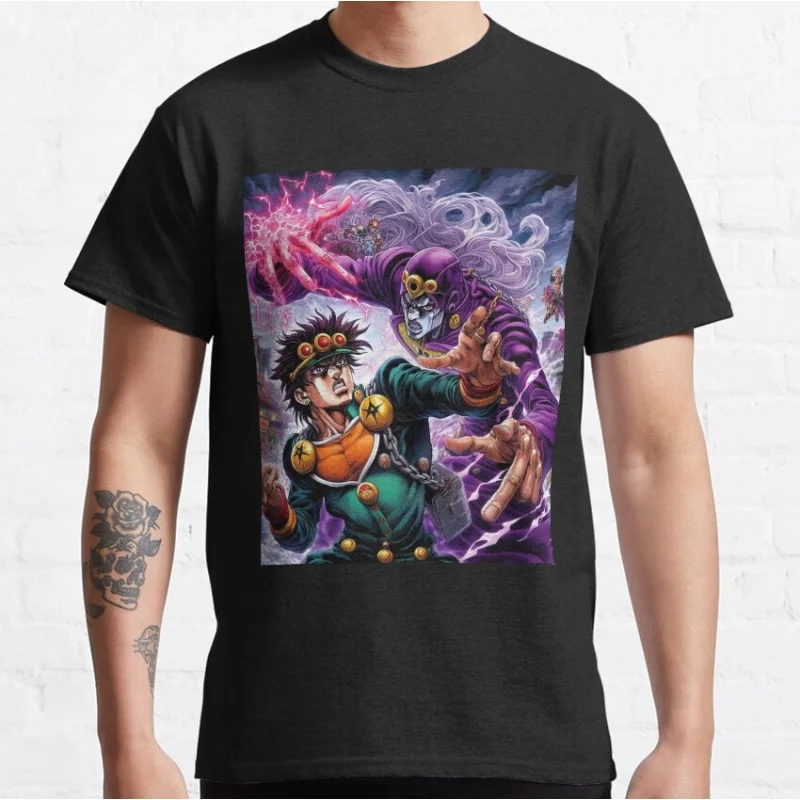 

07092 JoJo's Bizarre Adventure Anime Gift t shirt 100% cotton printed Graphic Clothes Y2K clothing Cartoon Tee All size Tops