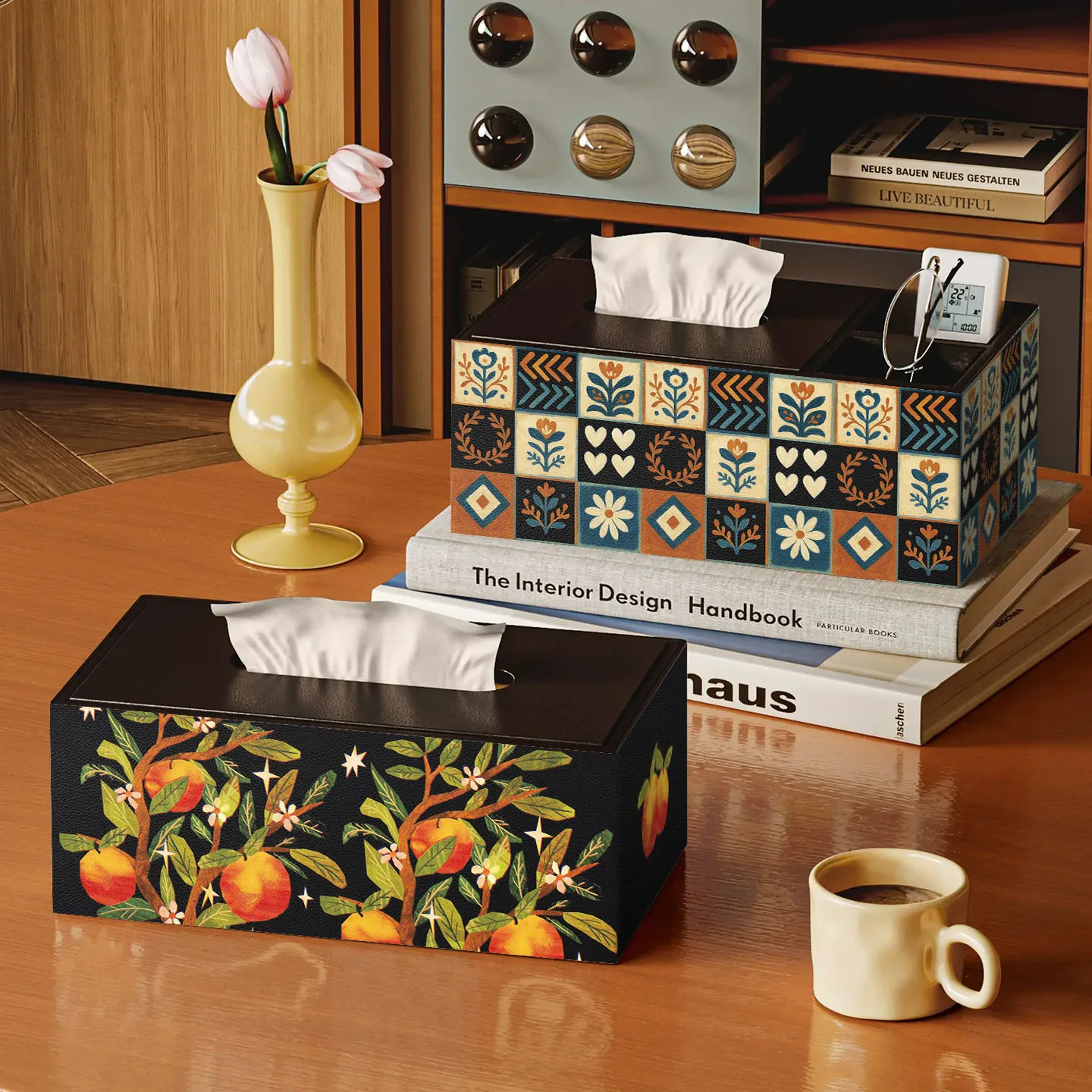 

American Sle Leather Tissue Box Hotel Sample Room Remote Control Tea Table Multi-Function Inteated Storage Box Rectangula...