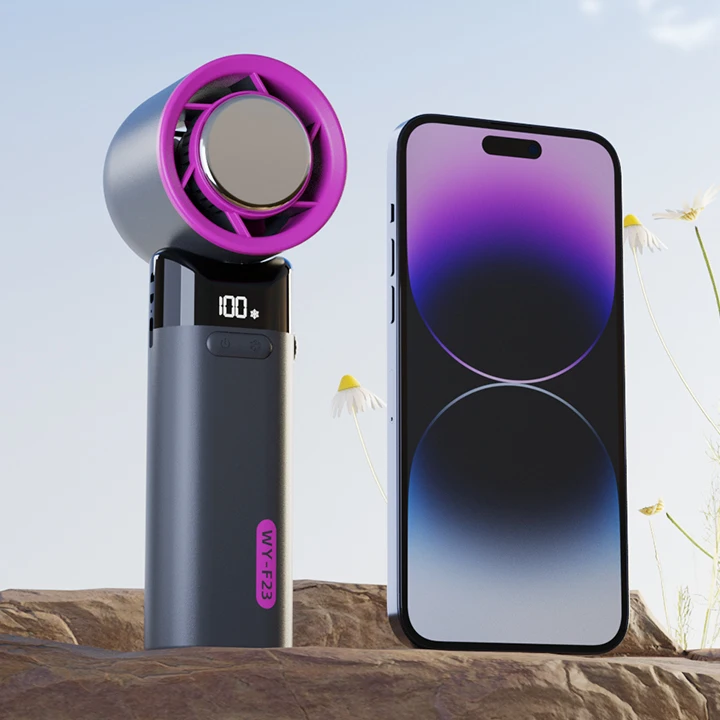 Rechargeable Air Circular Hand Fans Outdoor Handheld Usb Portable Foldable Cooling Plate Fan Electric Mini Fan
