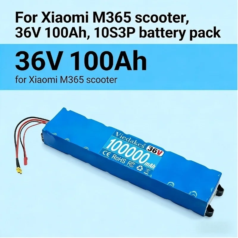 

For M365 Electric Scooter 18650 Rechargeable Lithium Battery 10S3P 36V 100A Pack Built-in BMS with Charger Anti-Overheating