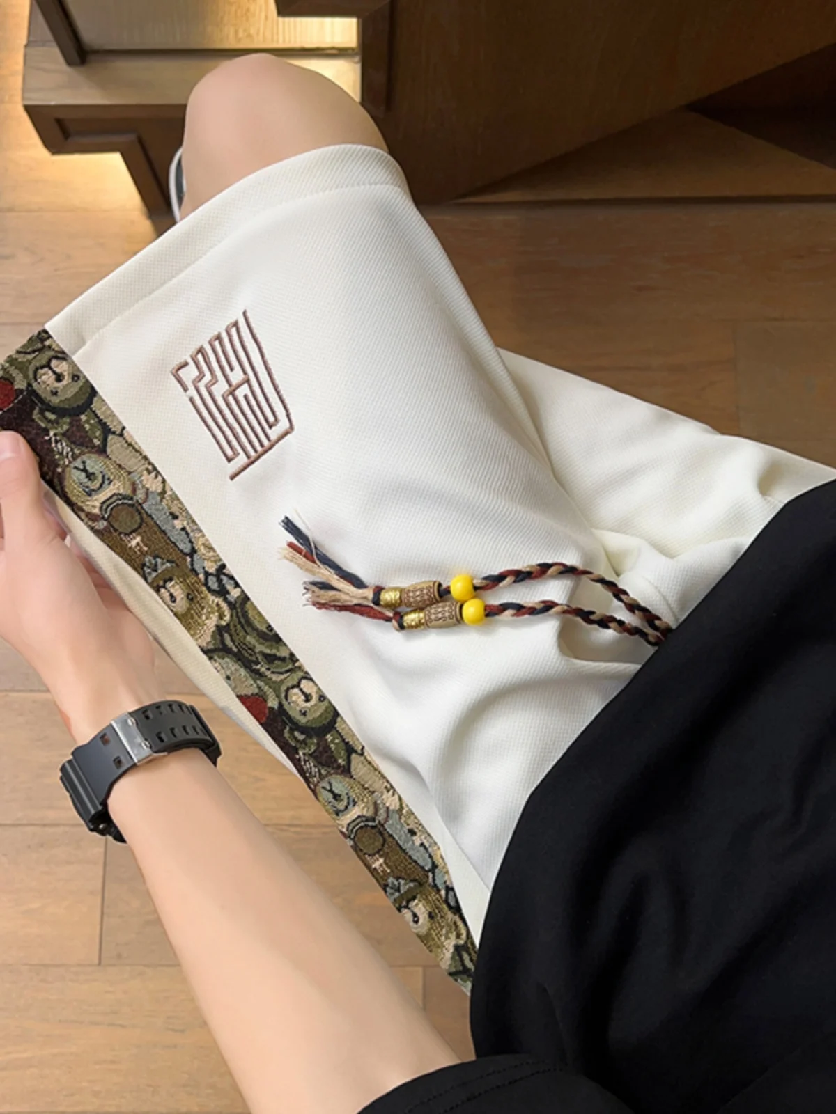 

Мужские летние повседневные брюки с широкими штанинами, тонкие, свободного кроя, спортивные, удобные, дышащие, с эластичным поясом