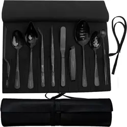 Professional Chef Plating Kit, 10 Piece Culinary Plating Set, Black, Stainless Steel,  for Decorating, Food Design