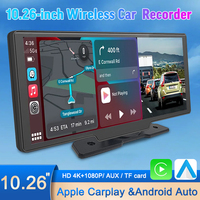 10.26 Inch 4K+1080P HD Car Radio Rearview Camera Wireless Carplay And Android Auto GPS Navigation with Car DVR BT FM Monitor