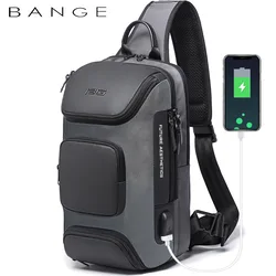 BANGE Anti-theft New Multifunction Crossbody Bag  fashion casual satchel slanting backpack  Male Waterproof Short Trip Chest Bag