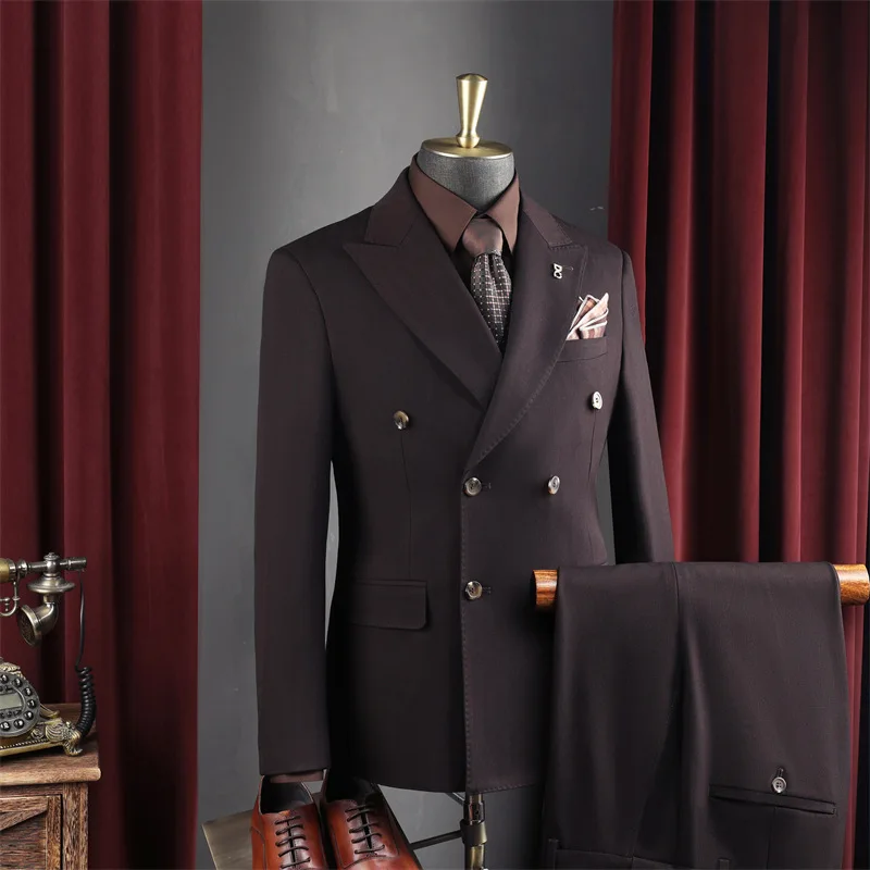 

KIDWHXR костюм, мужской пиджак с отложным воротником, мужской жилет с отложным воротником, однотонные брюки, мужской тонкий свадебный наряд из трех предметов