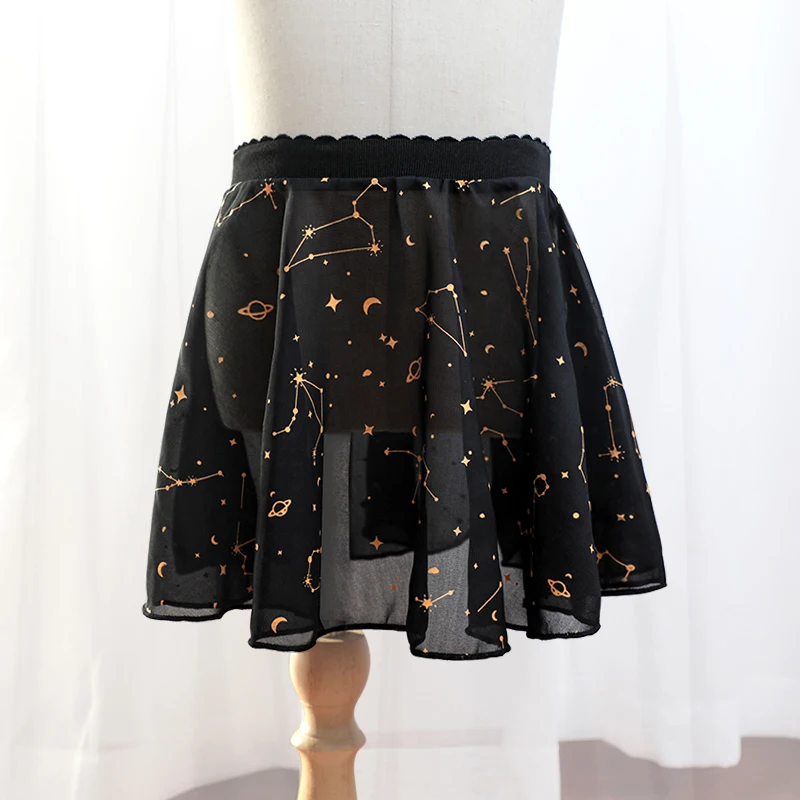 

Girls Ballet Skirts Dance Tulle Clothes Gymnasticst Clothing Starry Sky Print Tutu Stage Wear Mini Dance Dress Ballet Dresses