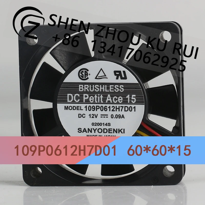 

Оригинальный Sanyo 12 В/0,09 А/6015 60X60X15 мм 6 см трехпроводной инверторный корпус осевой поток 109P0612H7D01 охлаждающий вентилятор