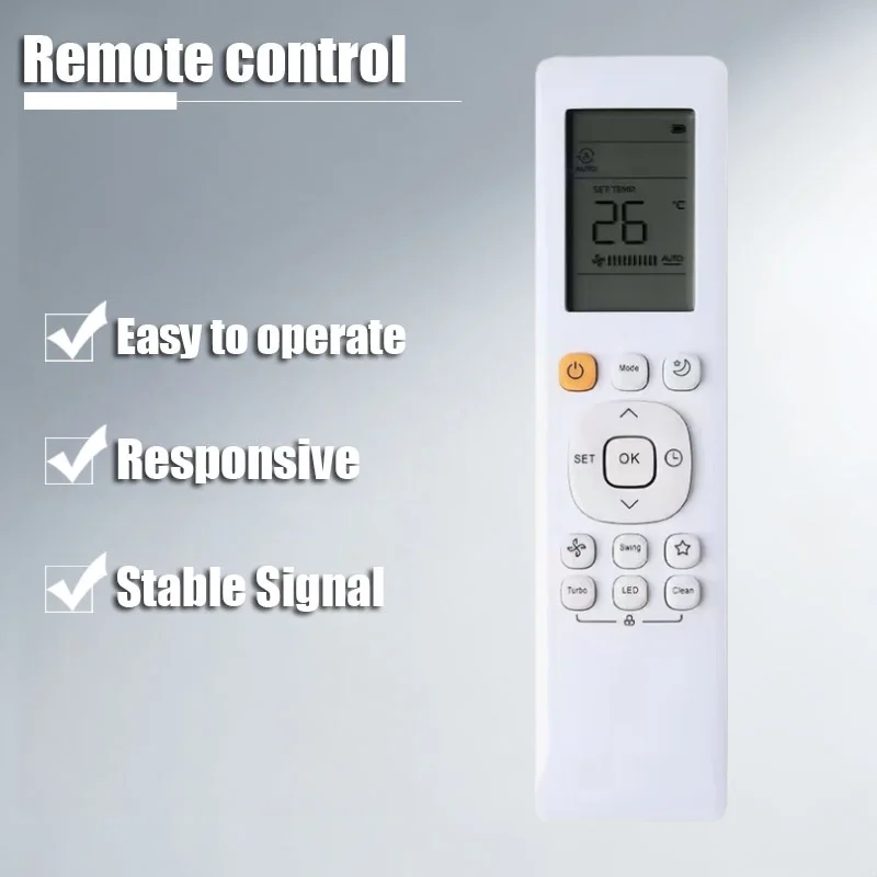Multi-Model RG10B(G)/BGEF AC Remote Control, Universal Replacement Compatible with Samsung RG10B / RG10A Series Air Conditioner