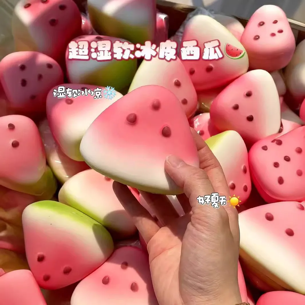 Anti-stress Squishy Watermelon Decompression Toy Soft Ice Skin Slow Rebound Decompression Squishy Stress Reliever Squeeze Toy