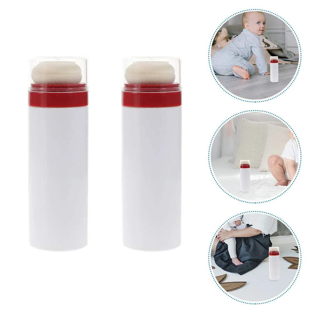 

2 Pcs Puff Box Baby Travel Talcum Powder Container Sponge Bottle Dispenser Wide Mouth Easy Add Powder Compact Size Home Travel