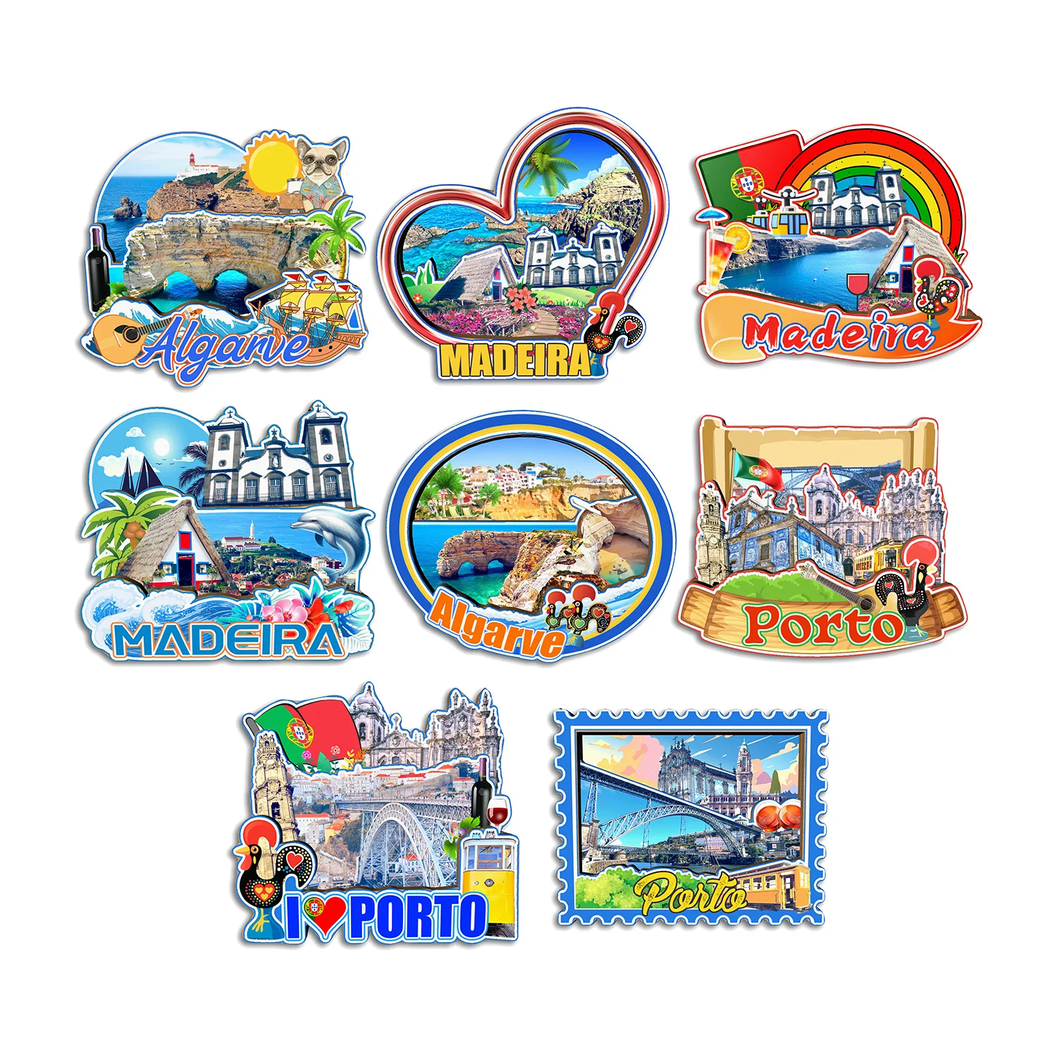 

Porto Madeira Alarve PORTUGAL Fridge Magnet Travel Souvenir Gift Handmade Decorative Refrigerator Sticker Home